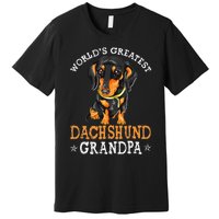 World's Greatest Dachshund Grandpa Funny Dog Wiener Lover Premium T-Shirt