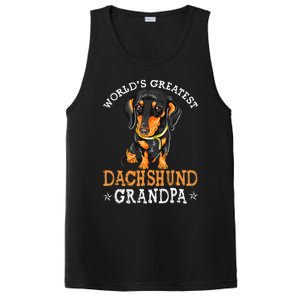 World's Greatest Dachshund Grandpa Funny Dog Wiener Lover PosiCharge Competitor Tank