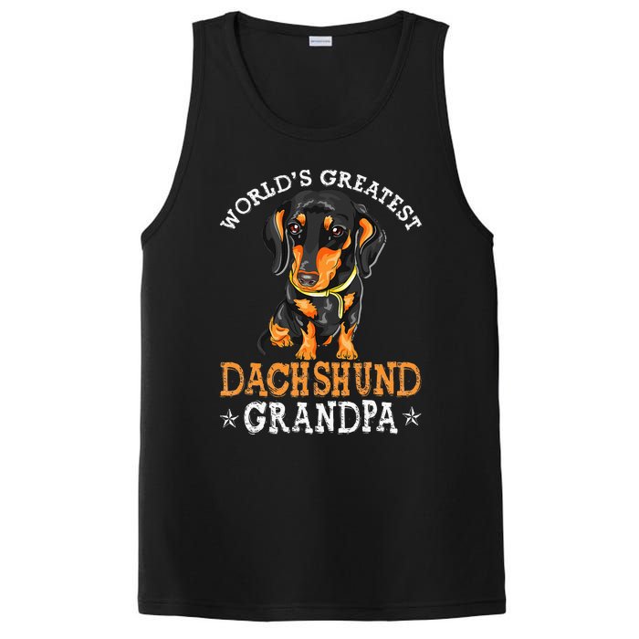 World's Greatest Dachshund Grandpa Funny Dog Wiener Lover PosiCharge Competitor Tank