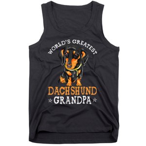 World's Greatest Dachshund Grandpa Funny Dog Wiener Lover Tank Top