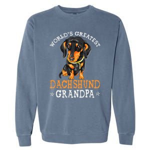 World's Greatest Dachshund Grandpa Funny Dog Wiener Lover Garment-Dyed Sweatshirt