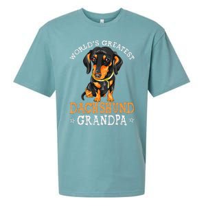 World's Greatest Dachshund Grandpa Funny Dog Wiener Lover Sueded Cloud Jersey T-Shirt