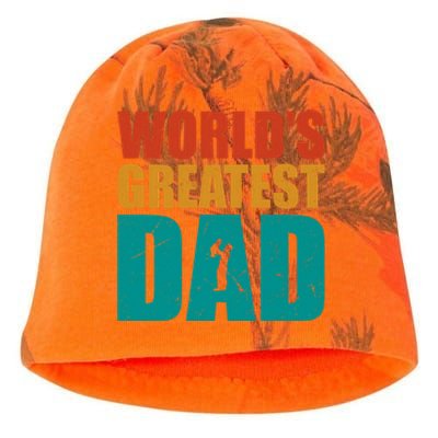 Worlds Greatest Dad Retro Gift Kati - Camo Knit Beanie