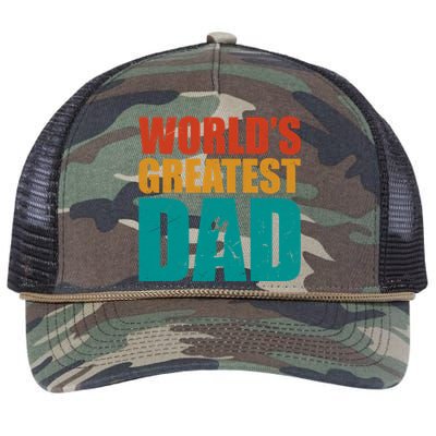 Worlds Greatest Dad Retro Gift Retro Rope Trucker Hat Cap