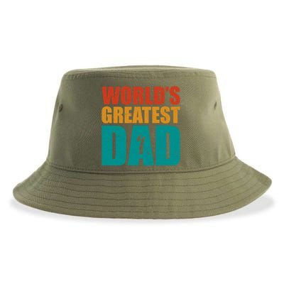 Worlds Greatest Dad Retro Gift Sustainable Bucket Hat