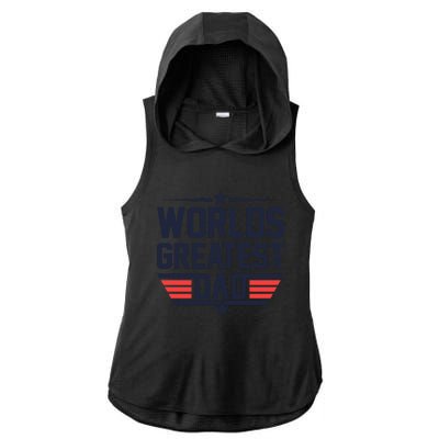 World's Greatest Dad Ladies PosiCharge Tri-Blend Wicking Draft Hoodie Tank