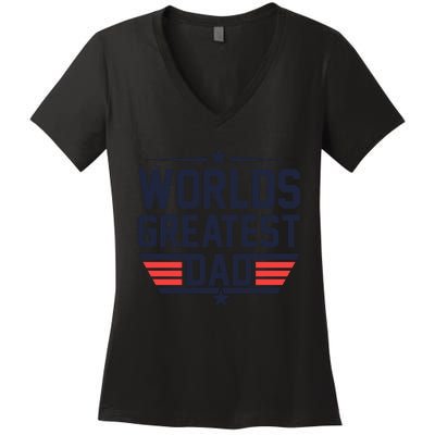 World's Greatest Dad Women's V-Neck T-Shirt