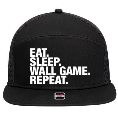 Wall Game Eat Sleep Repeat Gift 7 Panel Mesh Trucker Snapback Hat