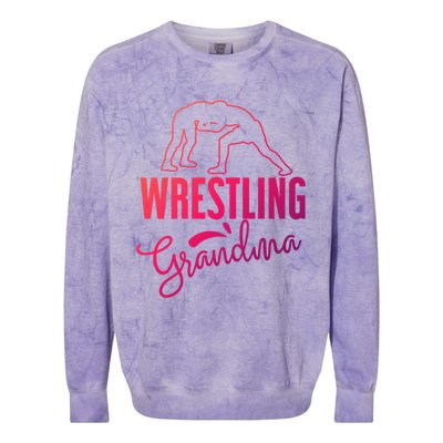 Wrestling Grandma For Wrestling Grandmother Gift Colorblast Crewneck Sweatshirt