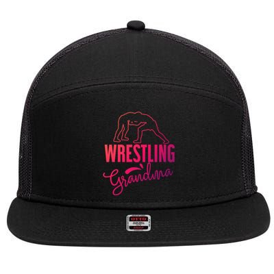 Wrestling Grandma For Wrestling Grandmother Gift 7 Panel Mesh Trucker Snapback Hat