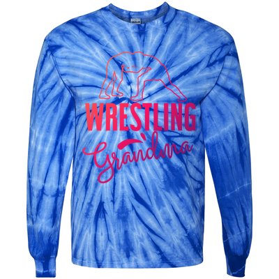 Wrestling Grandma For Wrestling Grandmother Gift Tie-Dye Long Sleeve Shirt