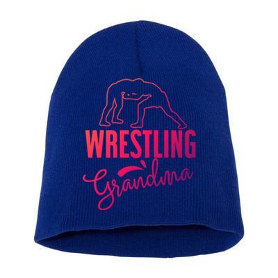 Wrestling Grandma For Wrestling Grandmother Gift Short Acrylic Beanie