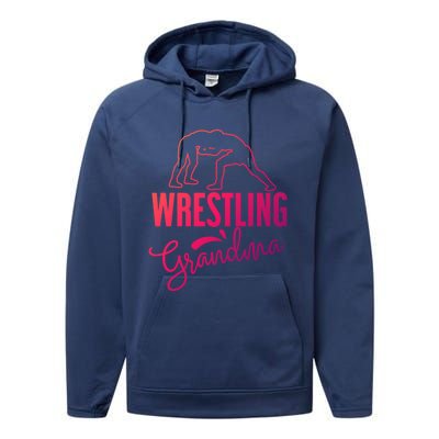 Wrestling Grandma For Wrestling Grandmother Gift Performance Fleece Hoodie