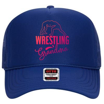 Wrestling Grandma For Wrestling Grandmother Gift High Crown Mesh Back Trucker Hat