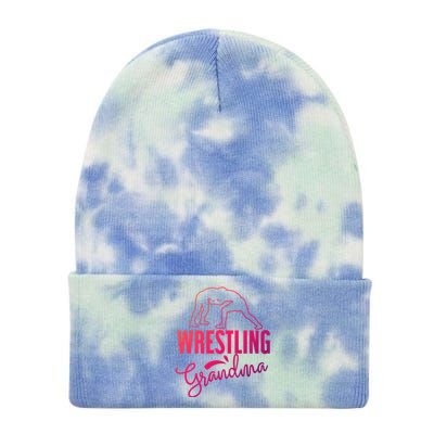 Wrestling Grandma For Wrestling Grandmother Gift Tie Dye 12in Knit Beanie