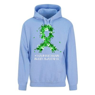 Wear Green Flower Ribbon Traumatic Brain Injury Awareness Unisex Surf Hoodie