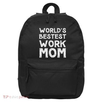 Womens Gift For Mothers Day Worlds Bestest Work Mom 16 in Basic Backpack