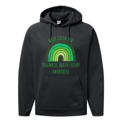 Wear Green For Traumatic Brain Injury Awareness Month Performance Fleece Hoodie