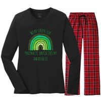 Wear Green For Traumatic Brain Injury Awareness Month Women's Long Sleeve Flannel Pajama Set 