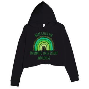 Wear Green For Traumatic Brain Injury Awareness Month Crop Fleece Hoodie