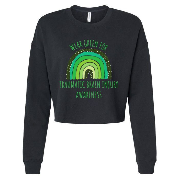 Wear Green For Traumatic Brain Injury Awareness Month Cropped Pullover Crew