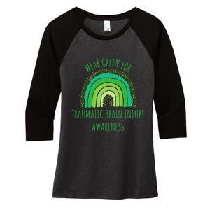 Wear Green For Traumatic Brain Injury Awareness Month Women's Tri-Blend 3/4-Sleeve Raglan Shirt