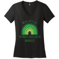 Wear Green For Traumatic Brain Injury Awareness Month Women's V-Neck T-Shirt