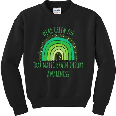 Wear Green For Traumatic Brain Injury Awareness Month Kids Sweatshirt