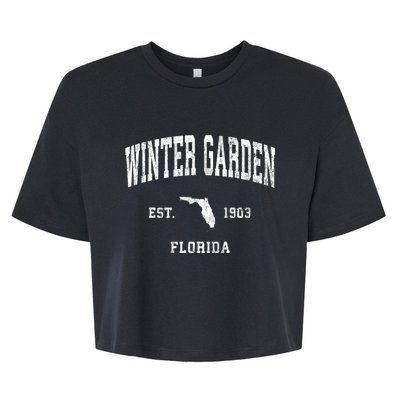 Winter Garden Florida Fl Vintage Athletic Bella+Canvas Jersey Crop Tee