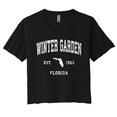 Winter Garden Florida Fl Vintage Athletic Women's Crop Top Tee