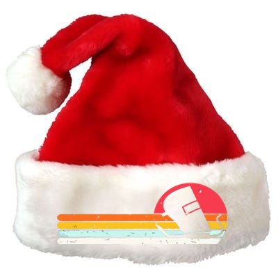 Welder Gifts Funny Retro Vintage Welding Helmet Silhouette Welder Gifts Funny Re Premium Christmas Santa Hat