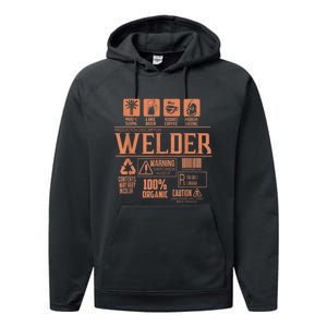 Welder Gifts For Men Funny Welder Funny Welding Performance Fleece Hoodie