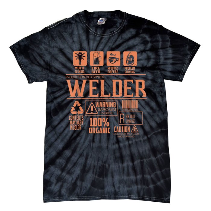 Welder Gifts For Men Funny Welder Funny Welding Tie-Dye T-Shirt