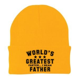 World's Greatest Farter I Mean Father Funny Gift For Dad Knit Cap Winter Beanie