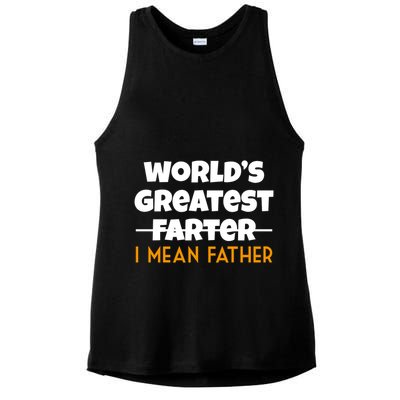 World's Greatest Farter I Mean Father Funny Ladies PosiCharge Tri-Blend Wicking Tank