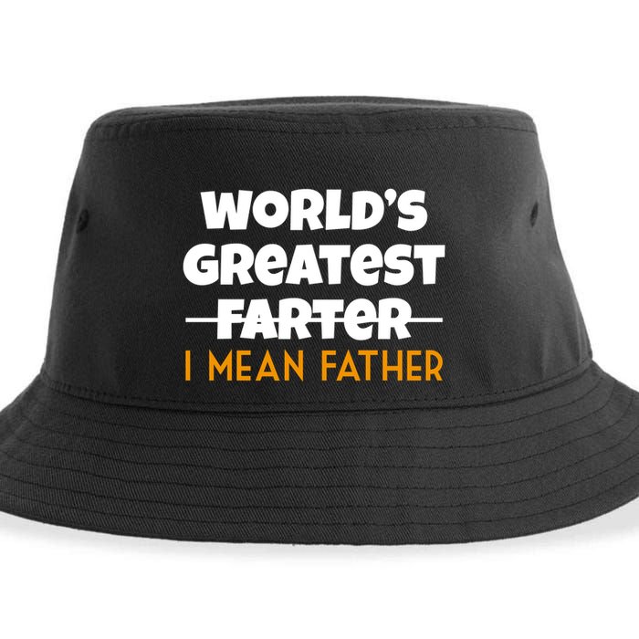 World's Greatest Farter I Mean Father Funny Sustainable Bucket Hat