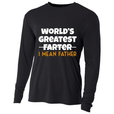 World's Greatest Farter I Mean Father Funny Cooling Performance Long Sleeve Crew