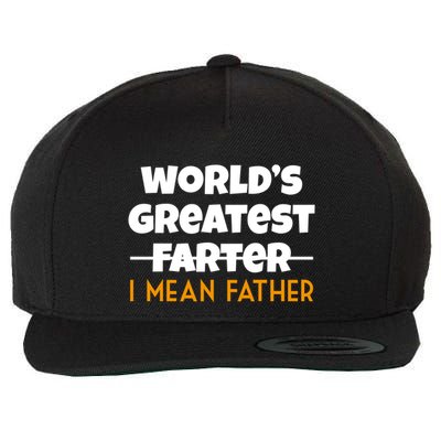 World's Greatest Farter I Mean Father Funny Wool Snapback Cap