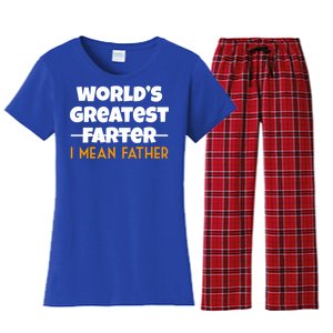 World's Greatest Farter I Mean Father Funny Women's Flannel Pajama Set