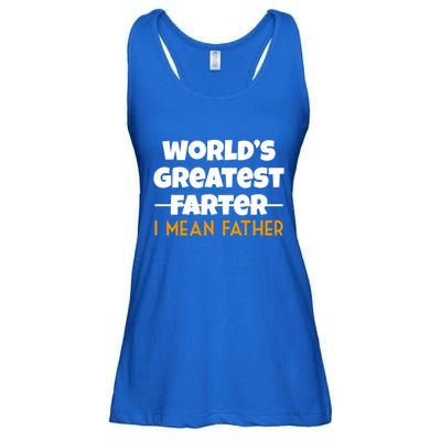 World's Greatest Farter I Mean Father Funny Ladies Essential Flowy Tank