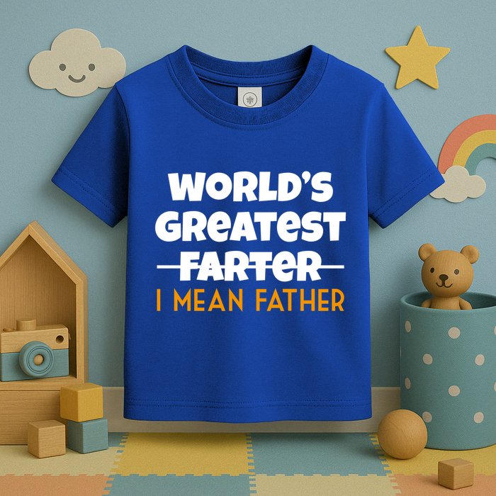 World's Greatest Farter I Mean Father Funny Toddler T-Shirt