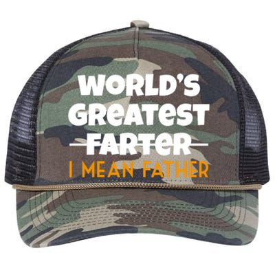 World's Greatest Farter I Mean Father Funny Retro Rope Trucker Hat Cap