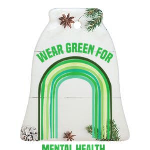 Wear Green For Mental Health Awareness, | Mental Health Ceramic Bell Ornament