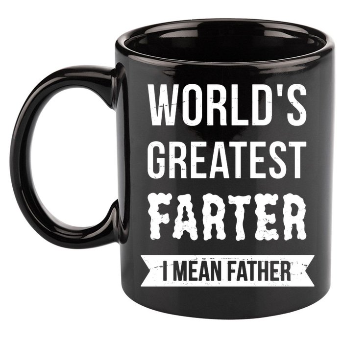 Worlds Greatest Farter I Mean Father Funny Gift 11oz C Handle Ceramic Mug