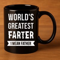 Worlds Greatest Farter I Mean Father Funny Gift 11oz C Handle Ceramic Mug