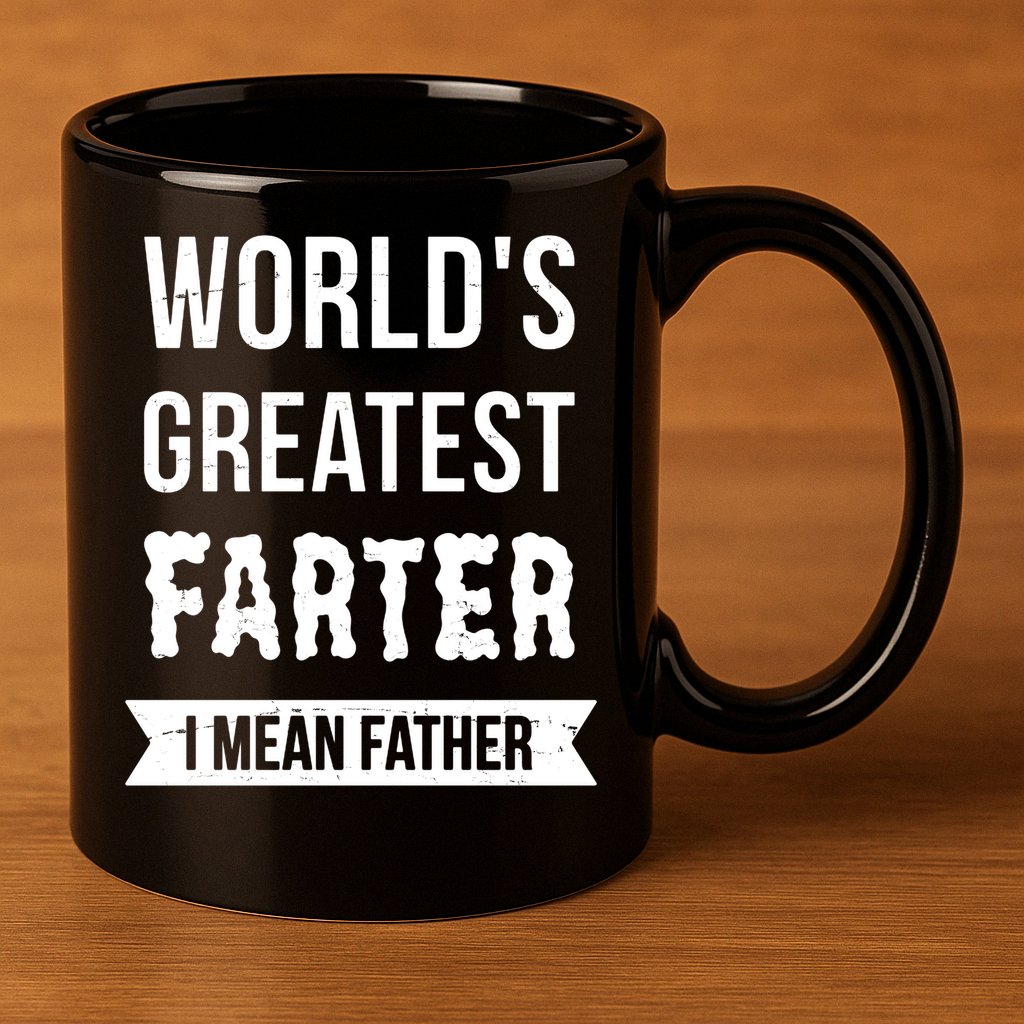 Worlds Greatest Farter I Mean Father Funny Gift 11oz C Handle Ceramic Mug