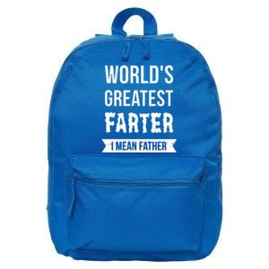 Worlds Greatest Farter I Mean Father Funny Gift 16 in Basic Backpack