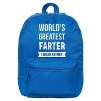 Worlds Greatest Farter I Mean Father Funny Gift 16 in Basic Backpack