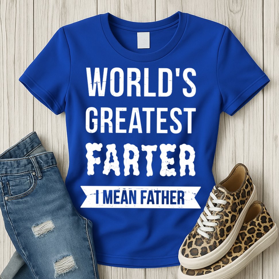 Worlds Greatest Farter I Mean Father Funny Gift Womens T-Shirt