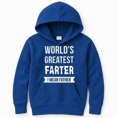 Worlds Greatest Farter I Mean Father Funny Gift Kids Hoodie